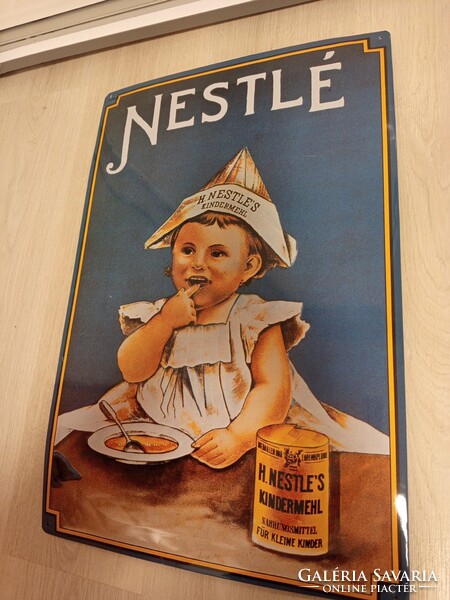 Nestle bádog reklámtábla. Mérete 59,5 cm x 39,5 cm