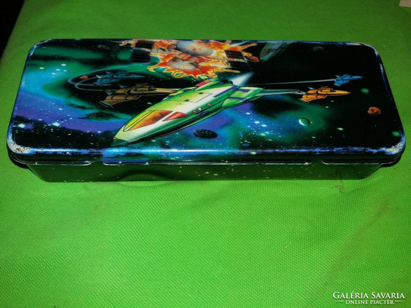 Retro fém lemez lemezáru egyterű tolltartó STAR TREK sci-fi űrhajós 24 x 10 x 6 cm a képek szerint