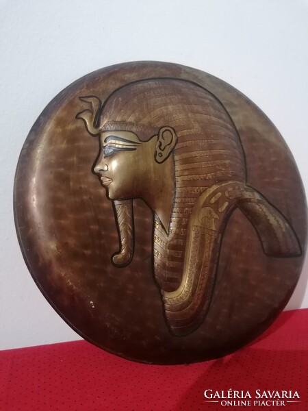 Egyiptomi, réz falitányér