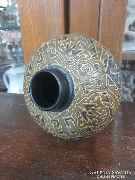 Alt Wien Wilhelm Schiller & Son. Gerbing & Stephan Kerámia Váza.1885-1914. 16 cm