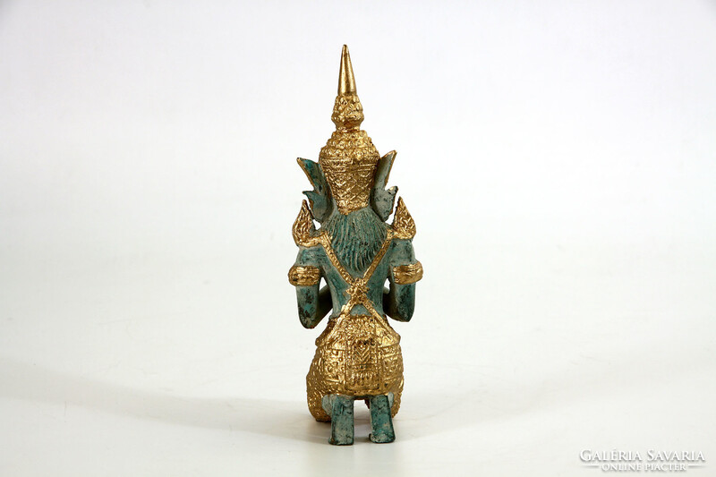 Shiva szobor 17,5cm -- festett aranyozott réz vagy bronz indonéz figura