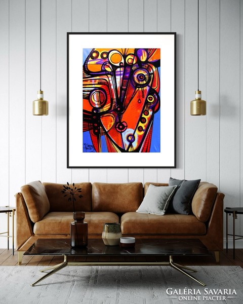 Simeon Gonzales - Rostro en Evolución - XL- 70x100 cm, akril, vászon