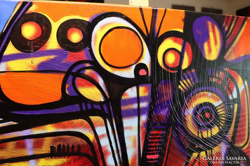 Simeon Gonzales - Rostro en Evolución - XL- 70x100 cm, akril, vászon