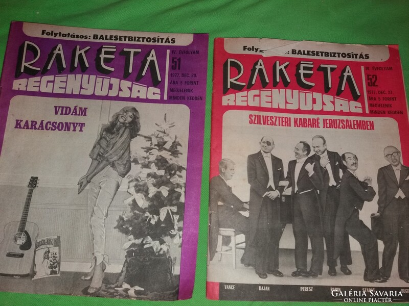 1977. 45 - 52 szám RAKÉTA REGÉNYÚJSÁG magazin 8 darab egyben a képek szerint