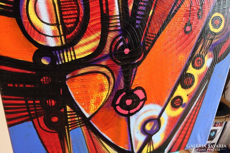 Simeon Gonzales - Rostro en Evolución - XL- 70x100 cm, akril, vászon