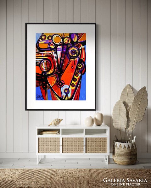 Simeon Gonzales - Rostro en Evolución - XL- 70x100 cm, akril, vászon