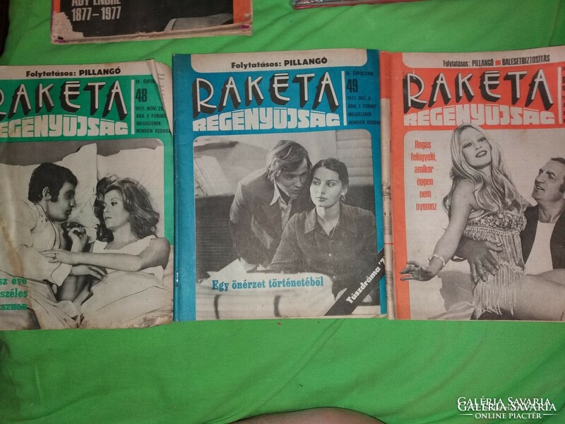 1977. 45 - 52 szám RAKÉTA REGÉNYÚJSÁG magazin 8 darab egyben a képek szerint