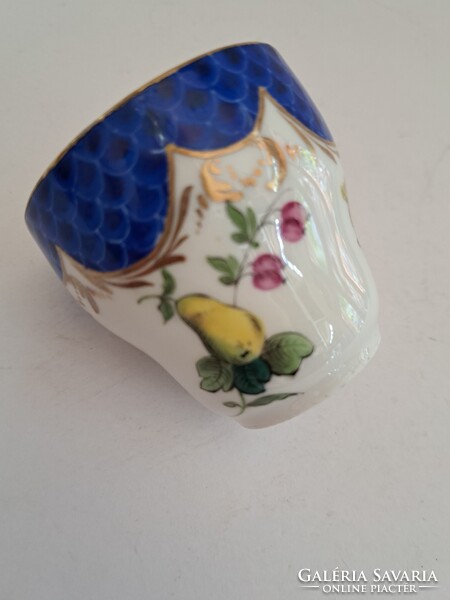 GYŰJTŐI DARAB!!!Antik ~1880 jelzett Herendi vagy Sevres porcelán blue fish scale kávés/mokkás csésze
