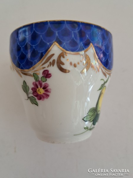GYŰJTŐI DARAB!!!Antik ~1880 jelzett Herendi vagy Sevres porcelán blue fish scale kávés/mokkás csésze