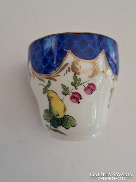 GYŰJTŐI DARAB!!!Antik ~1880 jelzett Herendi vagy Sevres porcelán blue fish scale kávés/mokkás csésze