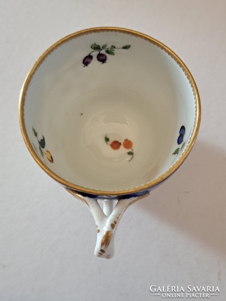 GYŰJTŐI DARAB!!!Antik ~1880 jelzett Herendi vagy Sevres porcelán blue fish scale kávés/mokkás csésze
