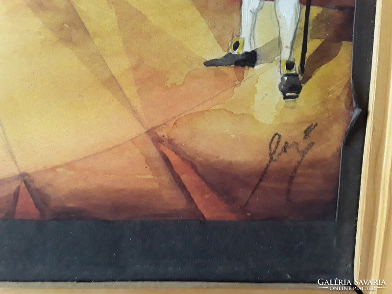Vogel Eric (1907-1996) Főúri palota festmény fakeretben 50 x 70 cm képméret 42x61 cm