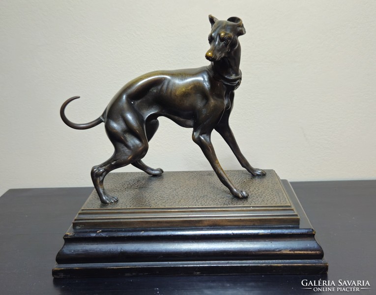Bronze greyhound figurine
