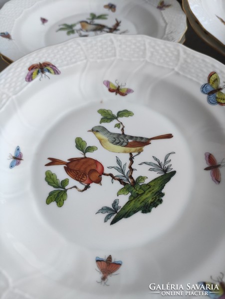 Rothschild mintás 12 személyes Herendi süteményes porcelán készlet 12+1db makulátlan állapotban
