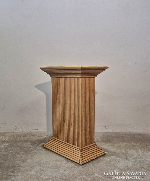Vintage mid century rattan modernista étkezőasztal lábak, posztamens
