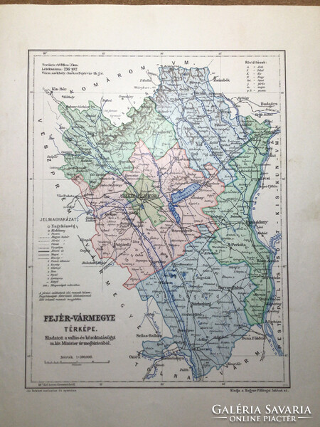 Fejér vármegye térképe. Kogutowicz 1905. Magyar Földrajzi Intézet.