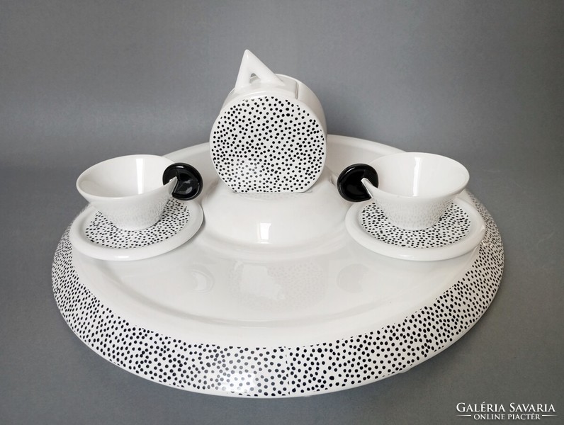 Massimo Materassi posztmodern kávéskészlet 2 személyre, 1985 MAS italy