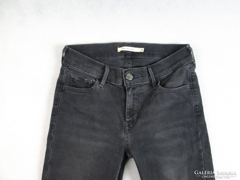 EREDETI LEVIS 710 SUPER SKINNY (W26 / L30) NŐI SÖTÉTSZÜRKE SZTRECCSES FARMER