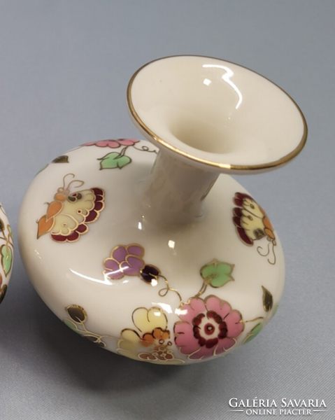 Zsolnay kézzel festett pillangós porcelán váza