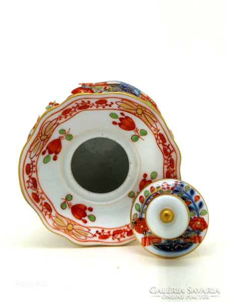 Meissen Porcelain Kakeimon Flower Inkpot with Lid 5.5cm 18th Century
