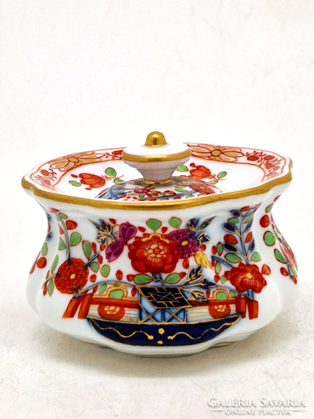 Meissen Porcelain Kakeimon Flower Inkpot with Lid 5.5cm 18th Century