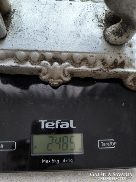 Antik öntöttvas Diótörő mogyoró Törő kutya Szecessziós Art Deco 2,48 kg. Felújított zöld színre !