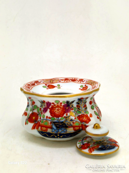 Meissen Porcelain Kakeimon Flower Inkpot with Lid 5.5cm 18th Century