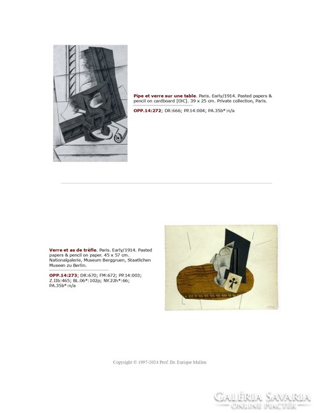 Pablo Picasso 'Pipe et verre sur une table' kubista kollázs, eredeti litográfia 1914 ultraritka!