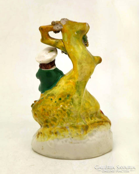 Viktoriánus 19.sz Staffordshire porcelán figura tintatartó váza 14.5cm