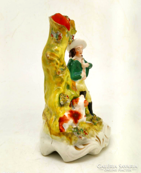 Viktoriánus 19.sz Staffordshire porcelán figura tintatartó váza 14.5cm