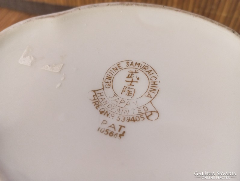 Samurai China, art deco japán porcelán keksz tartó fogantyúval