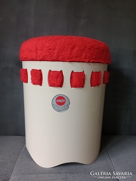 Emsa Space Age, Vintage, Design szennyes tartó, ülőke, 70-es évek