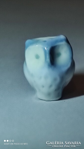 Aquincum aquazur mini miniatűr bagoly porcelán Ősz Szabó Antónia terv