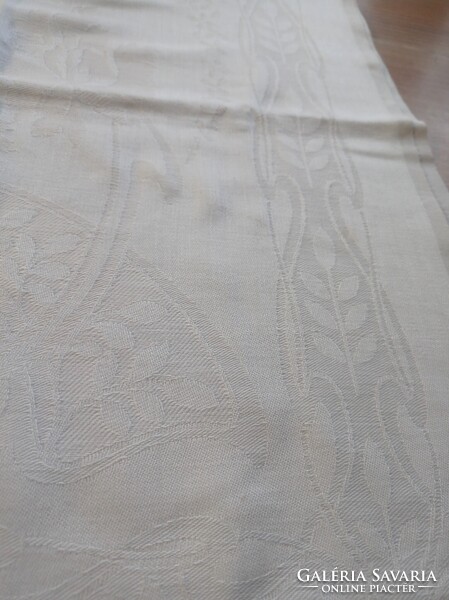 Új, hófehér, J B monogramos damaszt konyharuha, törlő, 100 x 50 cm