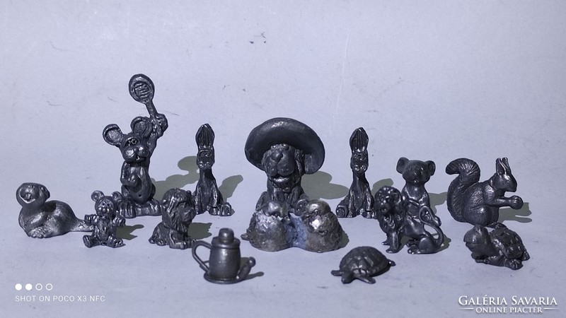 Miniatűr ón figura mini cuki ón fém  figura együtt