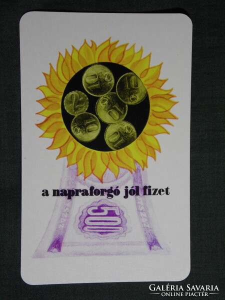 Kártyanaptár,OTP takarékpénztár,500,10 forintos,papírpénz,aprópénz,grafikai, 1976,   (7)