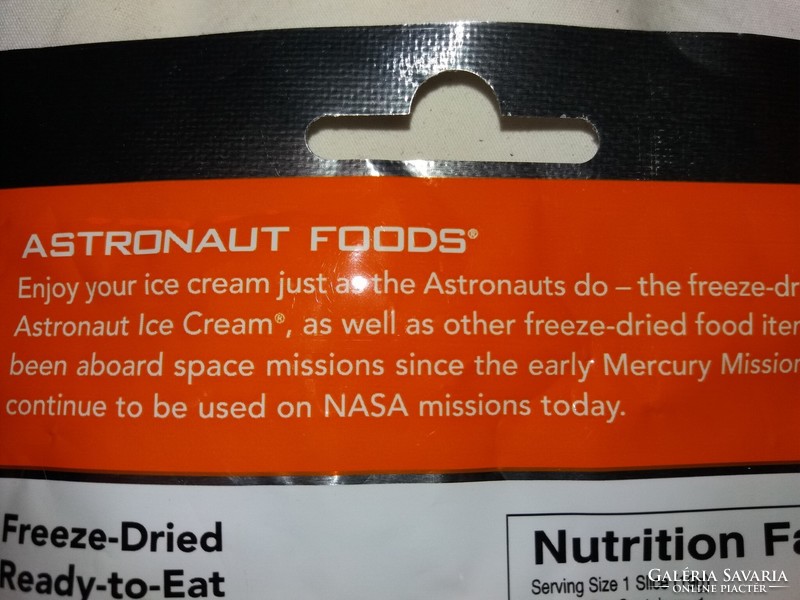 NASA -USA - HIVATALOS ÉLELMISZER ASZTRONAUTA csomagolt desszert - csokifagyi tölcsérrel - BONTATLAN