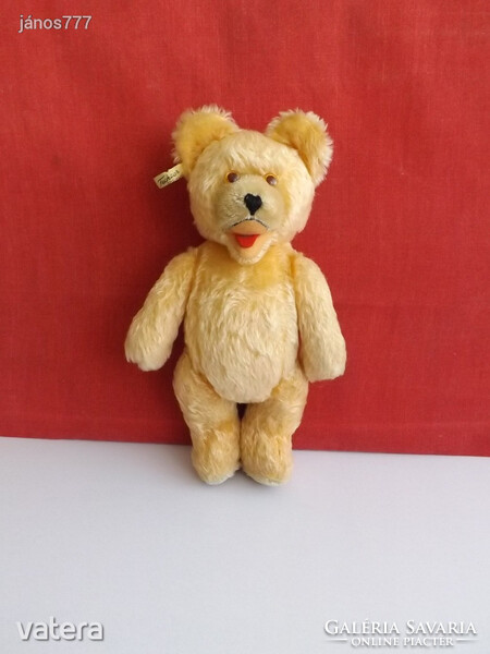 FECHTER antik mackó medve régi maci 31 cm-es kemény töltetű moher SÍRÓ maci EXTRA !
