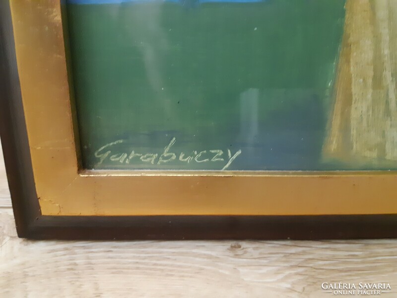 GYŰJTŐKNEK! Szignált Garabuczy Ágnes Madárdal című olaj farost festmény