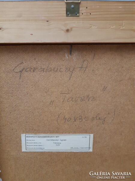 GYŰJTŐKNEK! Szignált Garabuczy Ágnes Tavasz 2. című olaj farost festmény