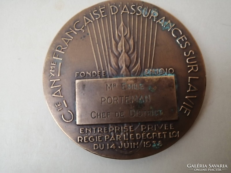 RAYMOND DELAMARRE (1890-1986) - BRONZ EMLÉKÉREM - KAKAS