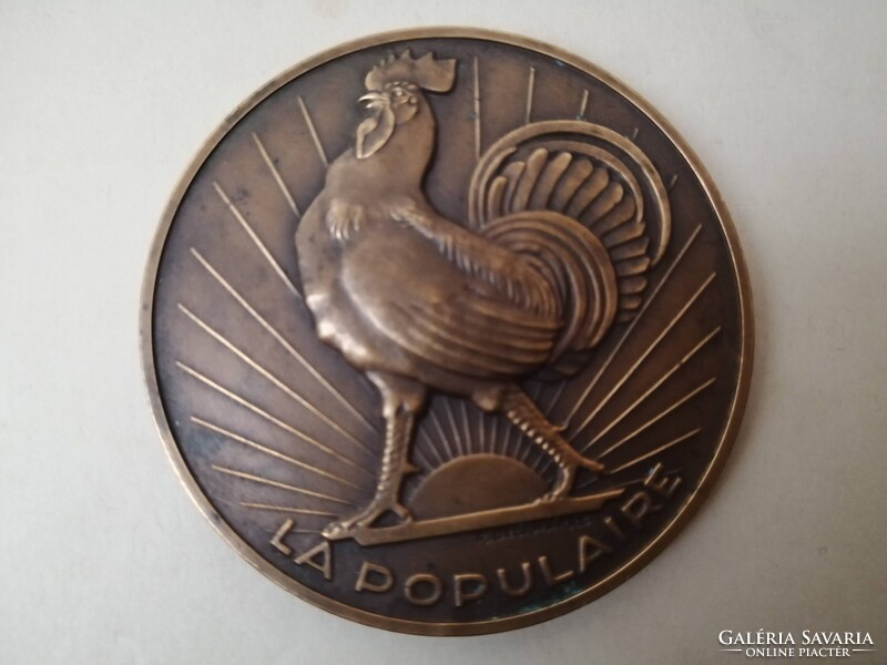RAYMOND DELAMARRE (1890-1986) - BRONZ EMLÉKÉREM - KAKAS