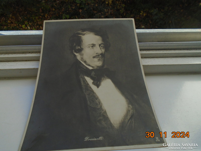 DONIZETTI (1797-1848) olasz zeneszerző portréja művészi fotója Franklin Nyomda képanyag archivumából