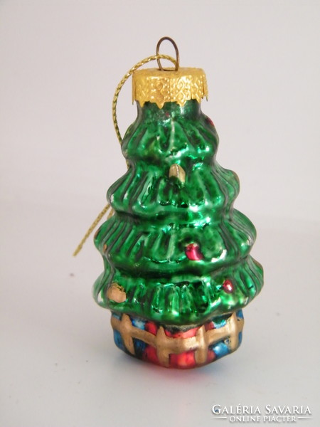 Régi üveg karácsonyfadísz (karácsonyfa figura)