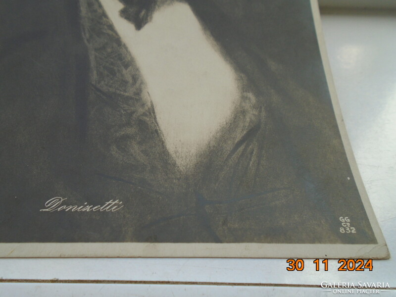 DONIZETTI (1797-1848) olasz zeneszerző portréja művészi fotója Franklin Nyomda képanyag archivumából