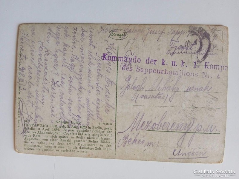 D205038 Kommando der  K.u.K. 1. Kompagnie des Sappeurbataillon Nr.3 - Mezőberény Balogh Mihály  1918