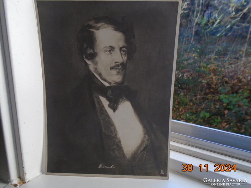 DONIZETTI (1797-1848) olasz zeneszerző portréja művészi fotója Franklin Nyomda képanyag archivumából