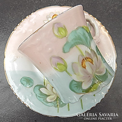 Szecessziós teás csésze ,tálkával Pfeffer & Lőwenstein Schlackenwerth 1910/20