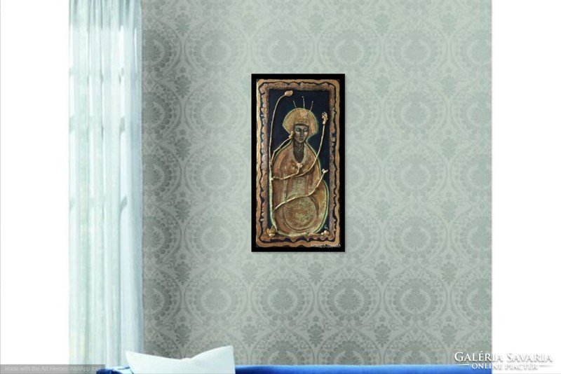 Visszaolvadás a természetbe I. 20 ct aranyozott jóskép, Prima díjas művésztől. Károlyfi Zsófia /1952