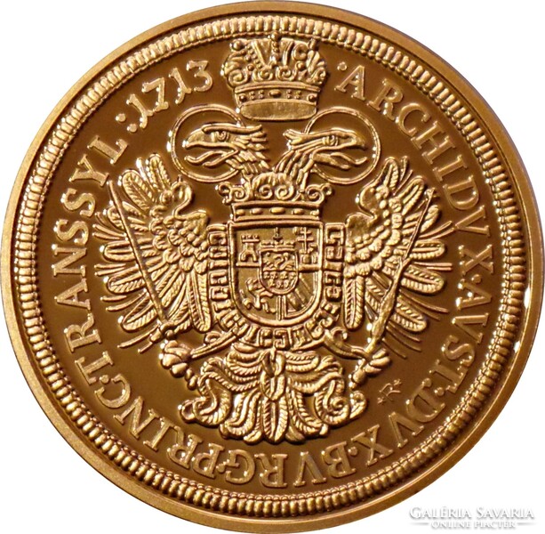 Magyar aranyóriások sorozat - III. Károly 10 aranydukát 1713 UV